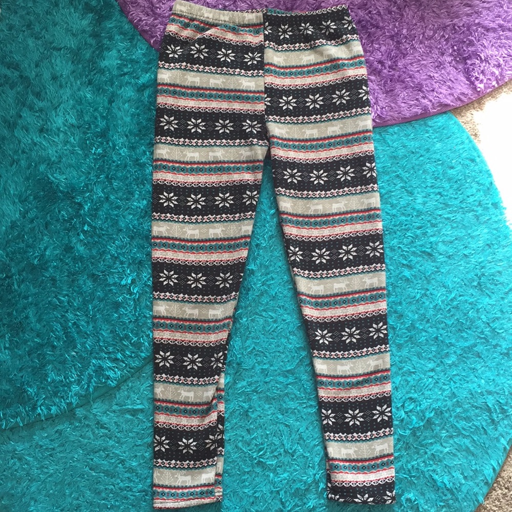 True Rock fleece wintry / Christmas / snowflake leggings
